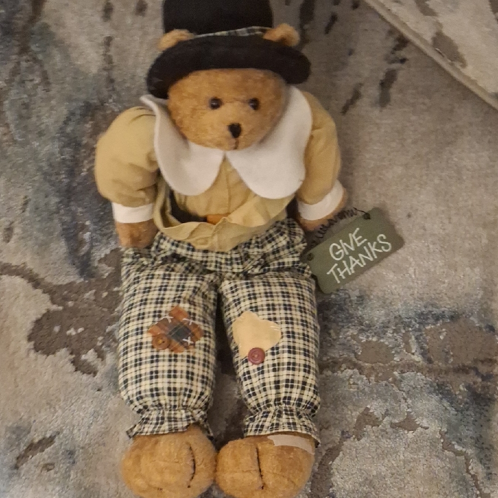 Plaid Outfit Teddy Bear with Hat
